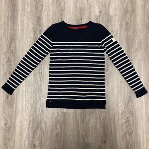 Joules Knitwear US Women's Size 4 Crewneck Sweater Sweatshirt Striped Fleece Top